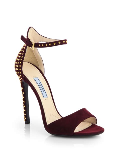 prada suede wedge sandal|prada studded pony skin sandals.